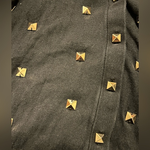 Kate Spade Gold Studded Black Cardigan Sweater | “Call Your Mom” - Picture 4 of 6